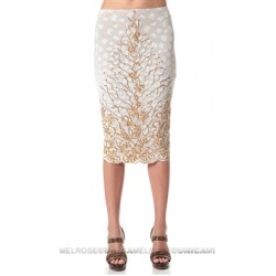 Baccio Couture White & Gold Sussy Skirt