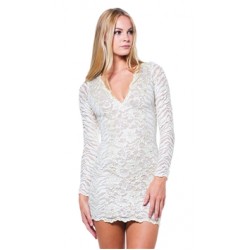 Baccio Couture Kamila Painted Lace Short Dress