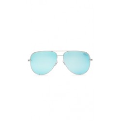 Quay Silver/Blue Lens 'High Key' Sunglasses
