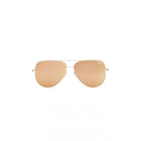 Quay \'High Key\' Sunglasses Gold/Gold Mirror