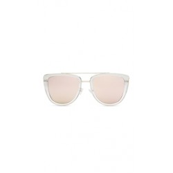 Quay 'French Kiss' Sunglasses Clear/Rose Mirror