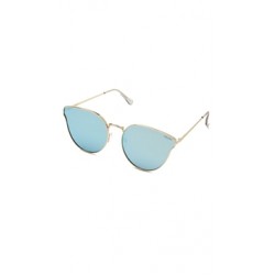 Quay 'All My Love' Gold Frame/Blue Mirror Lens Sunglasses