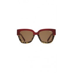 Quay 'Don't Stop' Red/ Brown Lens Sunglasses