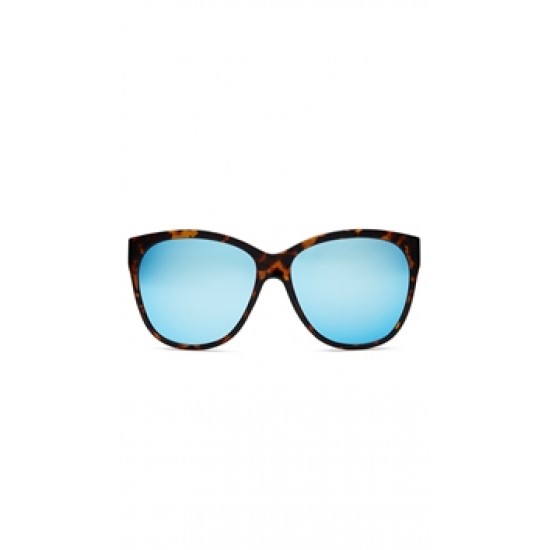 Quay \'About Last Night\' Tortoise Frame/Blue Mirror Lens Sunglasses
