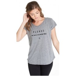 goodhYOUman Heather Gray 'Please Don't Ask Me' Helen Short Sleeve Tee