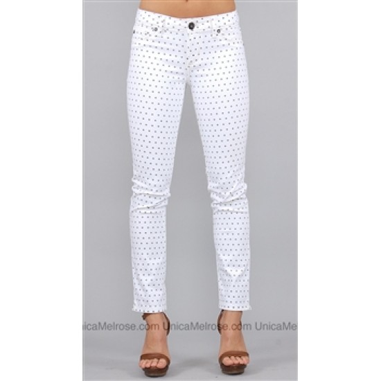 DL1961 White Poka Dot Fizz Skinny Jeans