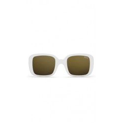 Quay White Frame/Gold Mirror Lens 20's Sunglasses