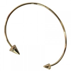 Theia Gold Bangle Bracelet With CZ Spike Accent