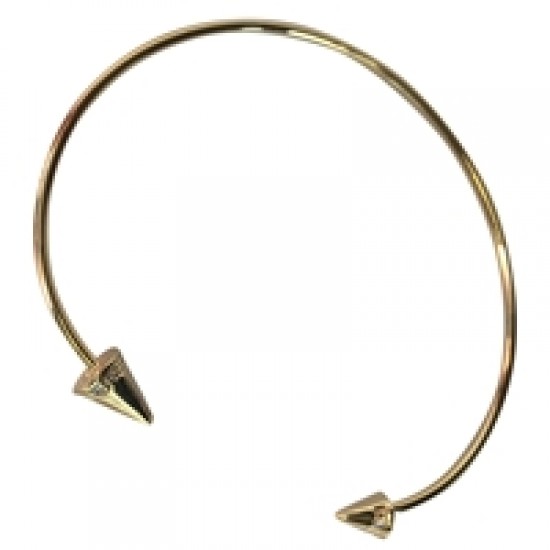 Theia Gold Bangle Bracelet With CZ Spike Accent