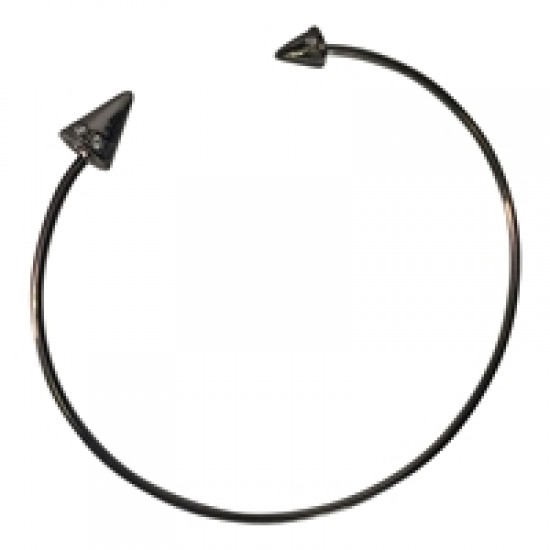 Theia Gunmetal Bangle Bracelet With CZ Spike Accent