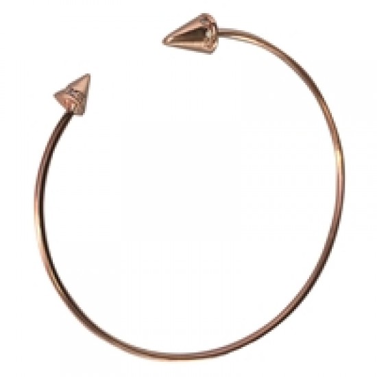 Theia Rose Gold Bangle Bracelet With CZ Spike Accent