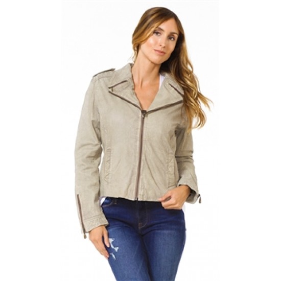 DOMA Vintage Taupe Color Leather Jacket