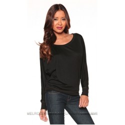 Scanalicious Black Slouch Top