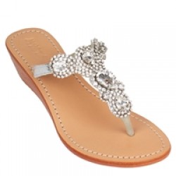Mystique Silver 'Cairo' Wedge Sandals