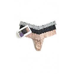 Hanky Panky Ivory Black & Taupe 'Cross-Dye' 3 Pack Of Thongs