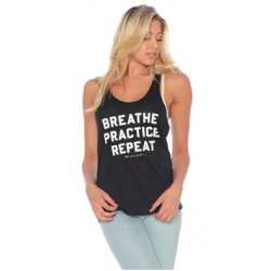 Spiritual Gangster Vintage-Black 'Breathe Practice Repeat' Yoga Tank Top