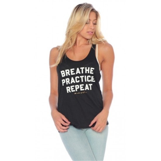 Spiritual Gangster Vintage-Black \'Breathe Practice Repeat\' Yoga Tank Top Spiritual Gangster Vintage-Black \'Breathe Practice Repeat\' Yoga Tank Top
