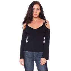 Honey Belle Black Cold Shoulder Top