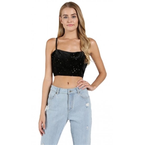 Wild Honey Star Crop Top with Zipper