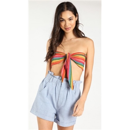 Wild Honey Stripe Tie Crop Top