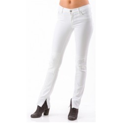 J Brand White Mid Rise Rail Jeans
