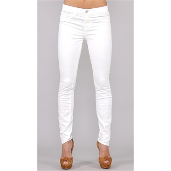 J Brand Cream Mid Rise 11\'\' Skinny Leg Jean