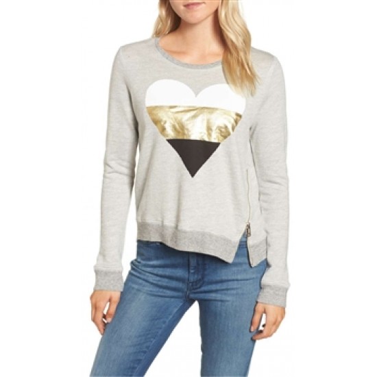 Sundry Grey Heart Sweatshirt