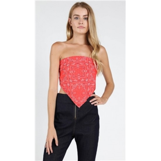 Wild Honey Strapless Bandana Top