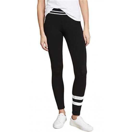 Sundry Black \'Stripes\' Ribbed Yoga Pant