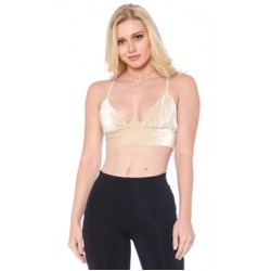 Rehab Champagne Velvet Bralette Top