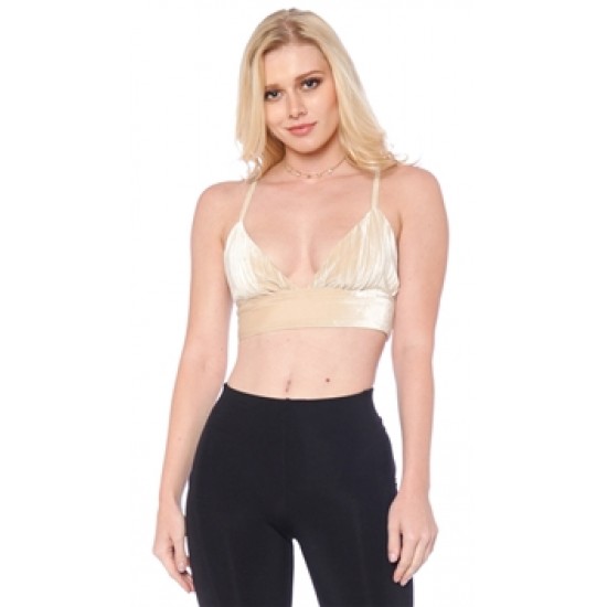 Rehab Champagne Velvet Bralette Top