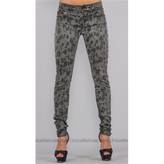 Religion Grey Leopard Predator Jeans