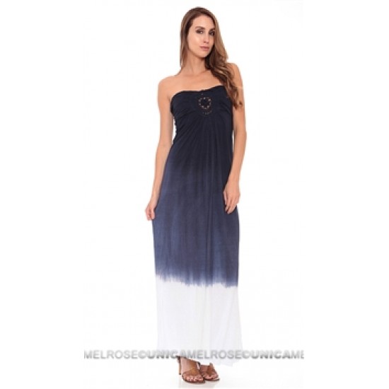 Ocean Drive Navy Crochet Patch Maxi