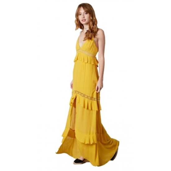 Cotton Candy LA Spaghetti Strap Hi-Lo Saffron Dress