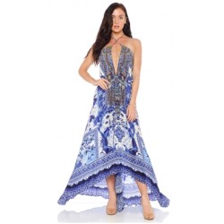 Parides Azure 'China' 3 Way To Style Long Dress