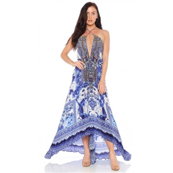 Parides Azure \'China\' 3 Way To Style Long Dress