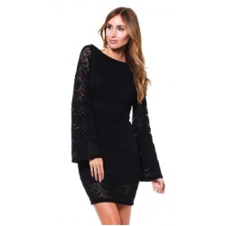 Nightcap Black Spanish Lace Priscilla Mini Dress