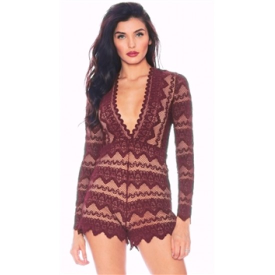 Nightcap Garnet \'Sierra Lace\' Plunging-V Suit