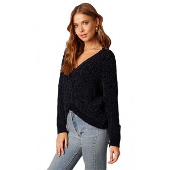 Cotton Candy LA Navy Chenille Sweater