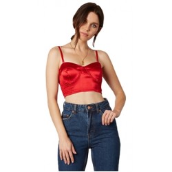 Cotton Candy LA Red Satin Bustier