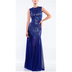 Ema Savahl Midnight Blue 'Beehive' Maxi Dress