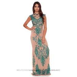 Ema Savahl Green V Front Aurora Long Dress All hand-made orders may take up to 7 days to ship