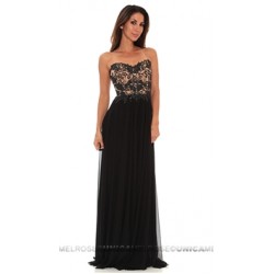 Ema Savahl Black Sheer Waist Strapless Long Dress All hand-made orders may take up to 7 days to ship
