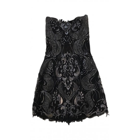 Ema Savahl Black Mini Dress with Lace All hand-made orders may take up to 7 days to ship