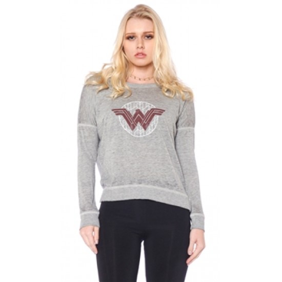 David Lerner Gray \'Wonder Woman\' High Low Pullover