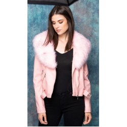 COALITION LA Pink Issa Moto Glam Jacket