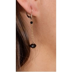 Dylan A. Designs Black Onix Earring, Gold Filled with Semi Precious Stones