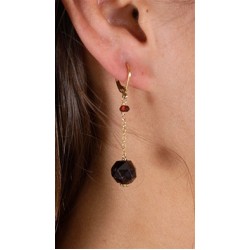Dylan A. Designs Maroon Garnet Earrings, Gold Filled with Semi Precious Stones