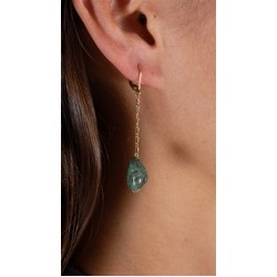 Dylan A. Designs Green Turquoise Earrings, Gold Filled with Semi Precious Stones