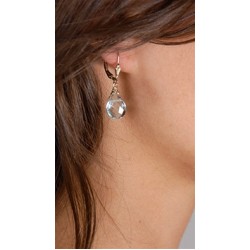 Dylan A. Designs White Earrings, Gold Filled with Semi Precious Stones